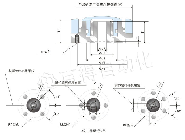 QT電動(dòng)執(zhí)行器安裝尺寸圖