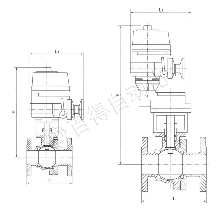 防爆電動球閥外形尺寸圖